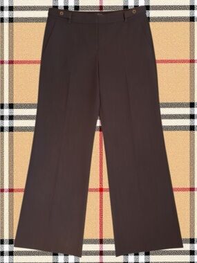 Liz Claiborne Classic Minimalist Quiet Luxury Office Brown Wide Leg Pants 14